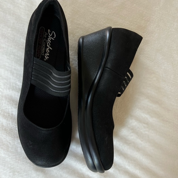 Sketchers Rumblers Space Odyssey Black Mary Jane Wedges Size 11 - Picture 3 of 10